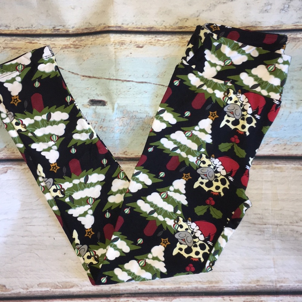 Lularoe Leggings Christmas cows
